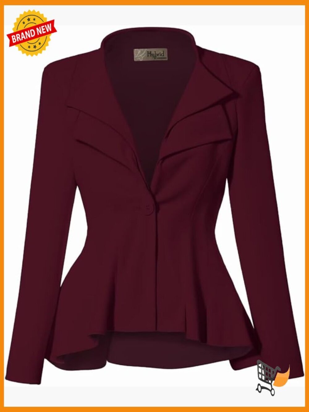 Single Button Peplum Blazer - Women's Office Suit Jacket